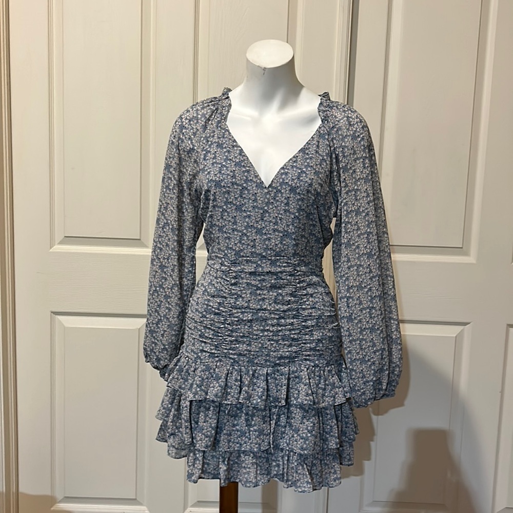 ASTR The Label Floral multi Blue Mini Dress. Small - Picture 2 of 12